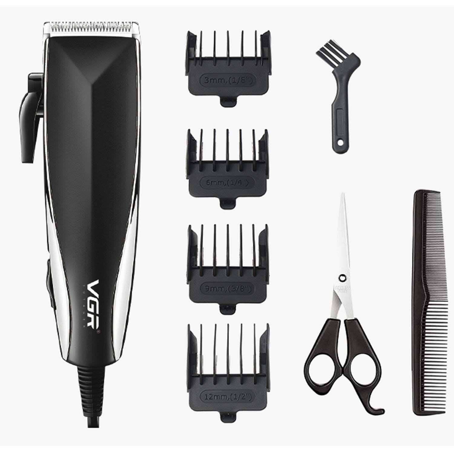 VGR v-033 Multi-Purpose Use Shaving Machine For Men - Black Silver