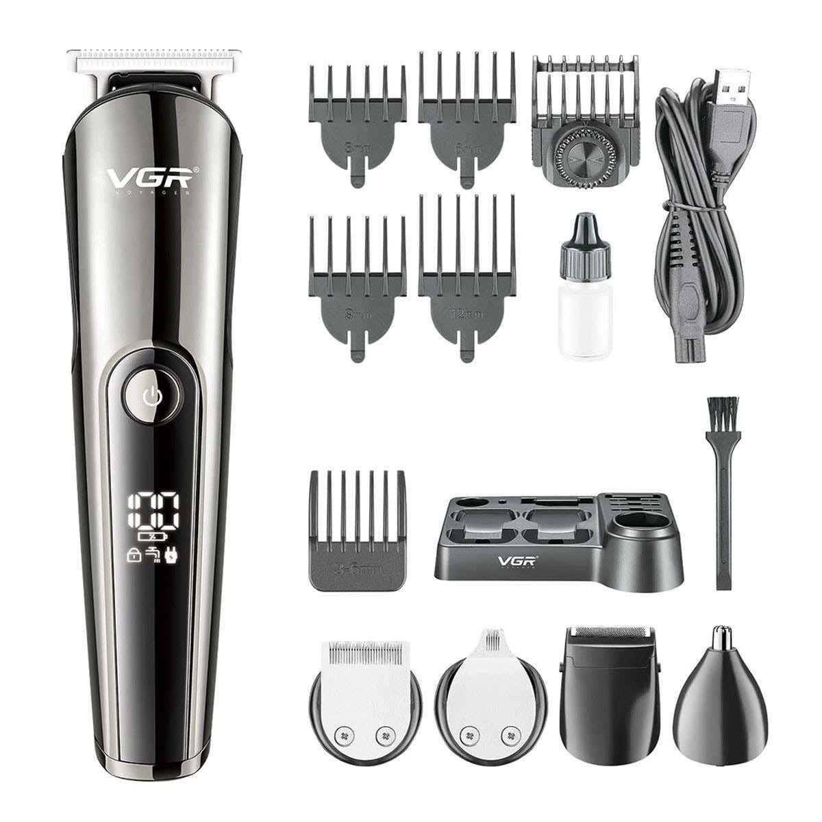 VGR V-107 Multi-Purpose Use Shaving Machine For Men - Black Silver