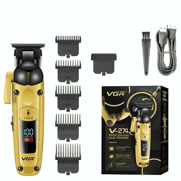 VGR Professional Rechargeable Hair Trimmer, V-274 - Gold