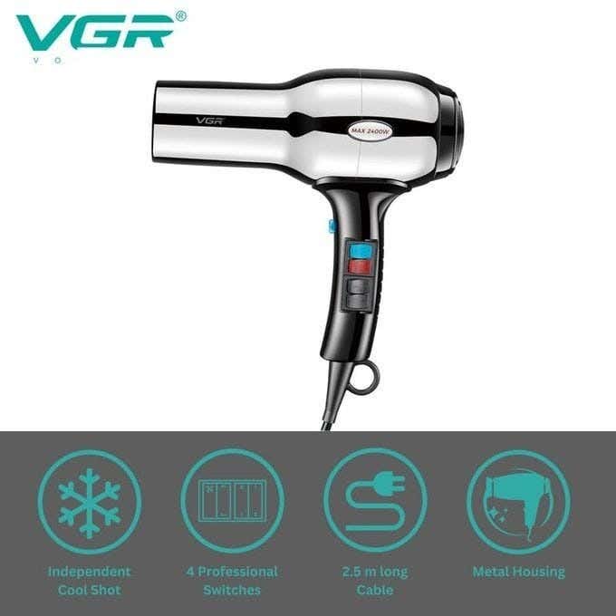 VGR V-465 Multi-Purpose Use Hair Dryer For unisex - Silver
