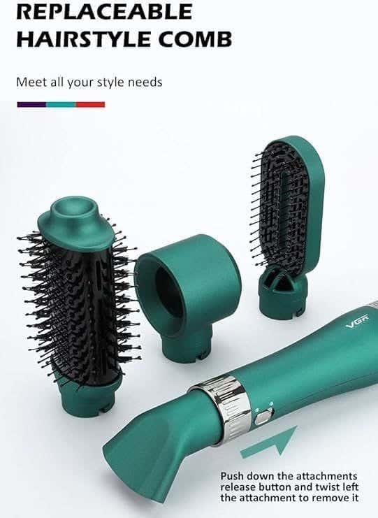 VGR V-493 Multi-Purpose Use Hot Air Brush For Hair For women - Green