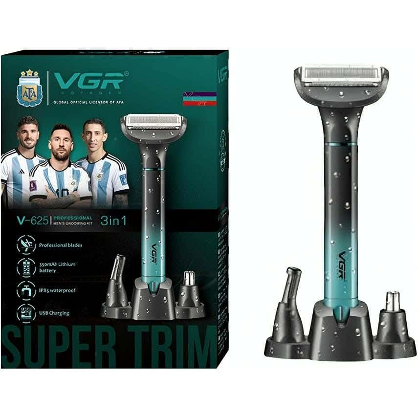 VGR v-625 Multi-Purpose Use Shaving Machine For Men - Black Green