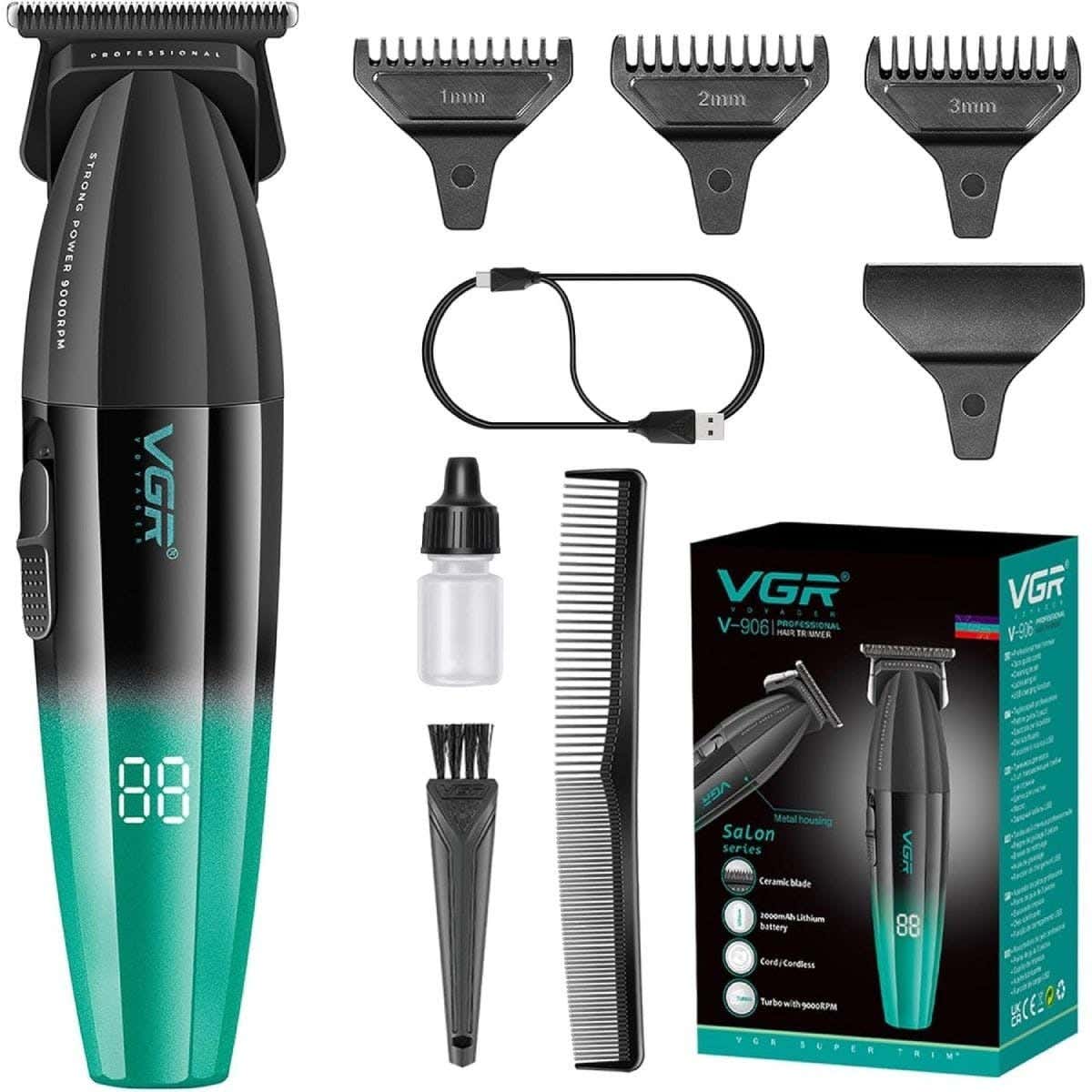 VGR V-906 Multi-Purpose Use Shaving Machine For Men - Black Green