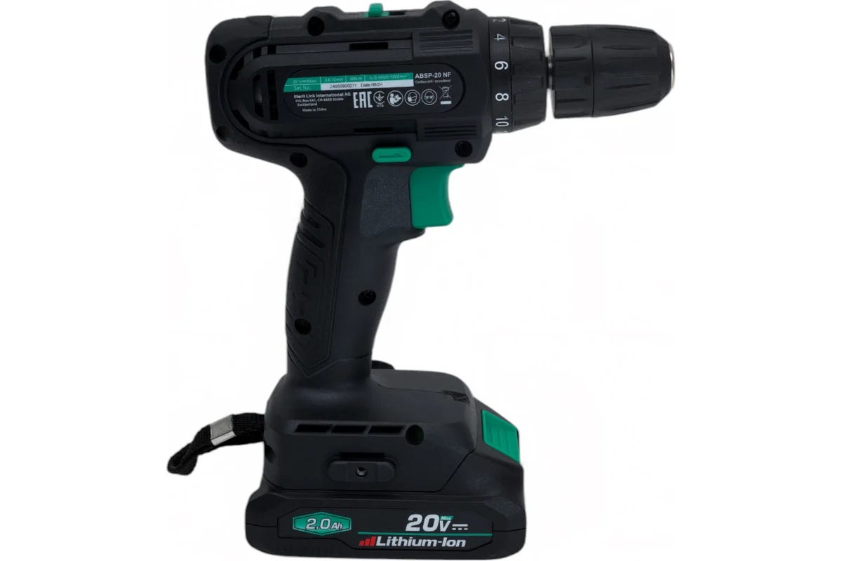 DWT Cordless Drill, Battery, 2 Amp, ABSP-20 NF - Black