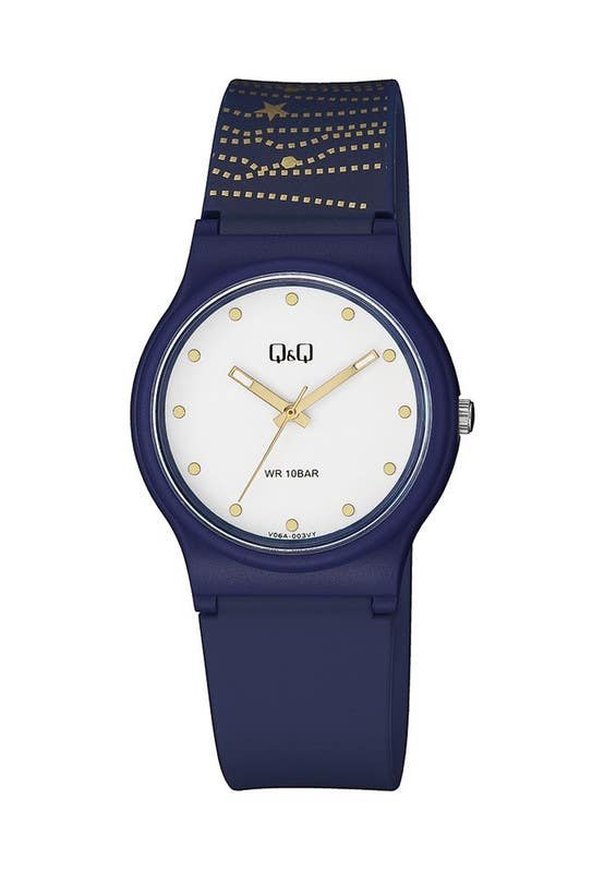Q&Q V06A-003VY Round Analog Casual Watch For women, M /26 - 39 mm - Blue