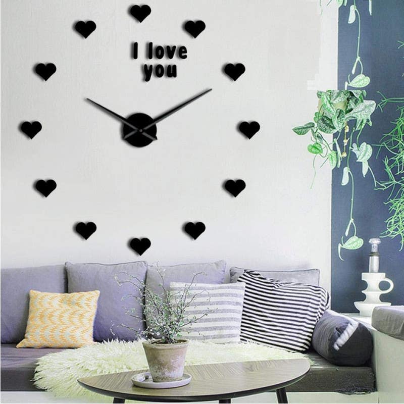 Wall Clock, MDF Wood, 309×80×80×0.5 - Black