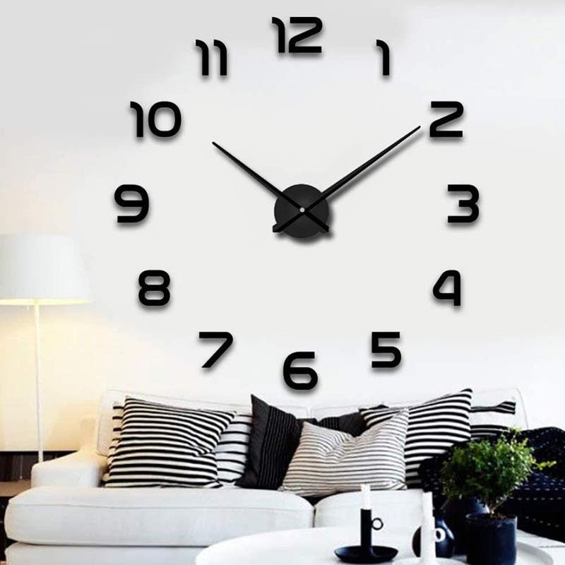 Wall Clock, MDF Wood, 310×80×80×0.5 - Black