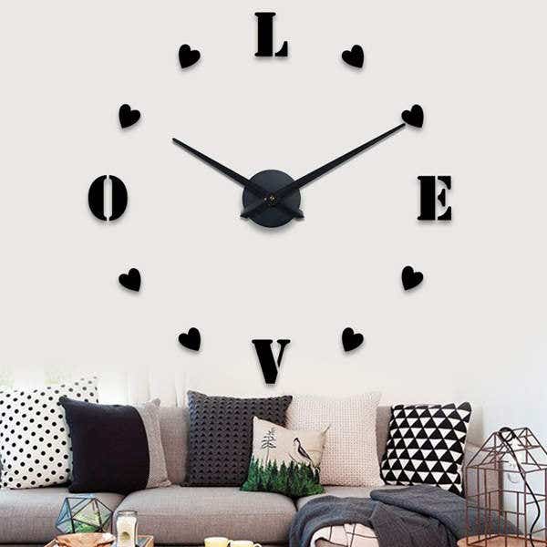 Wall Clock, MDF Wood, 311×80×80×0.5 - Black