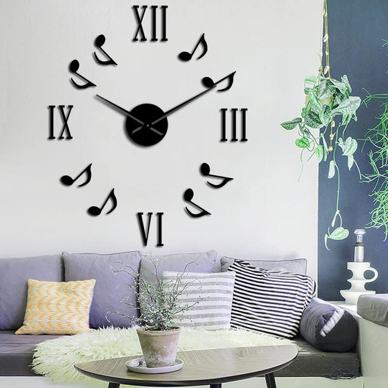 Wall Clock, MDF Wood, 315×80×80×0.5 - Black