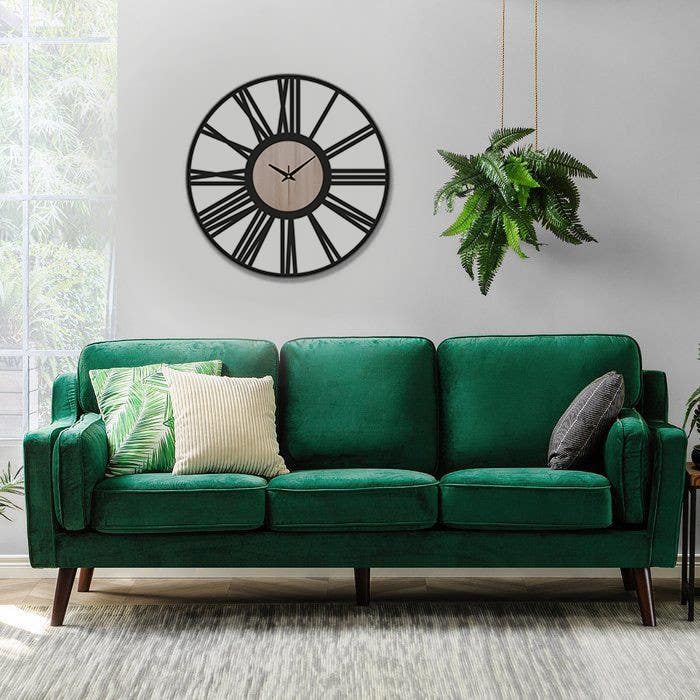 Wall Clock, MDF Wood, 422×40×40×0.5 - Black
