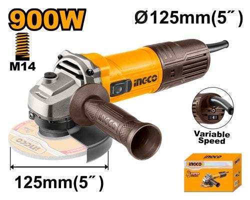 INGCO AG900285 Rocket Grinding, 900 Watt - Black Yellow