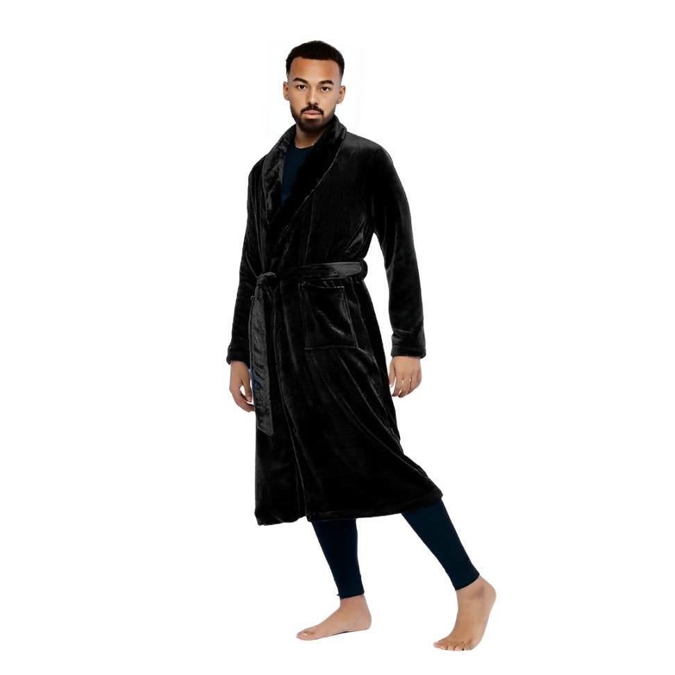 Soft Plush Long Sleeve Winter Robe for Men