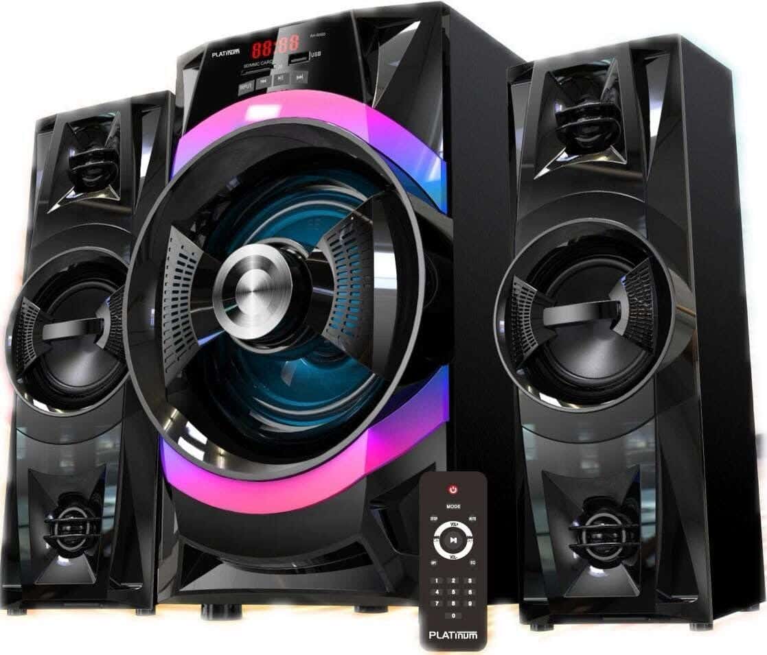 Platinum Subwoofer, Bluetooth 2 In 1 Led Lighting, Usb Port, Remote Control - Black