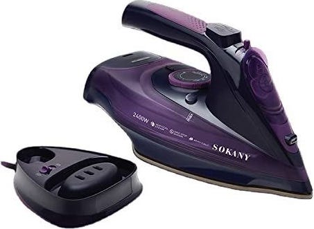 Sokany AJ-2085 Cordless Steam Iron, 2400 Watt, 370 ml - Purple
