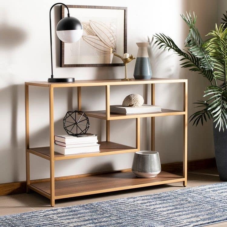 Steel Console Table, Electrostatic Paint, 120 x 40 x 90 cm - Gold