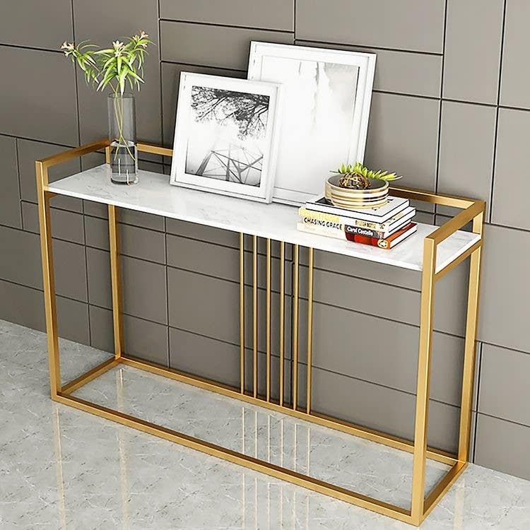 Steel Console Table, Electrostatic Paint, 120 x 40 x 90 cm - Gold