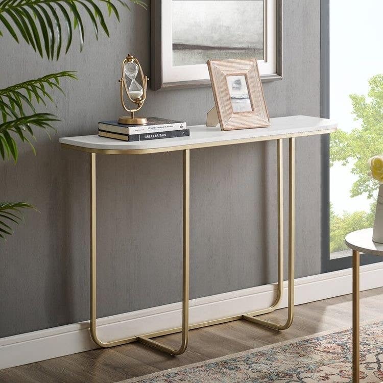 Steel Console Table, Electrostatic Paint, 120 x 40 x 90 cm - Gold