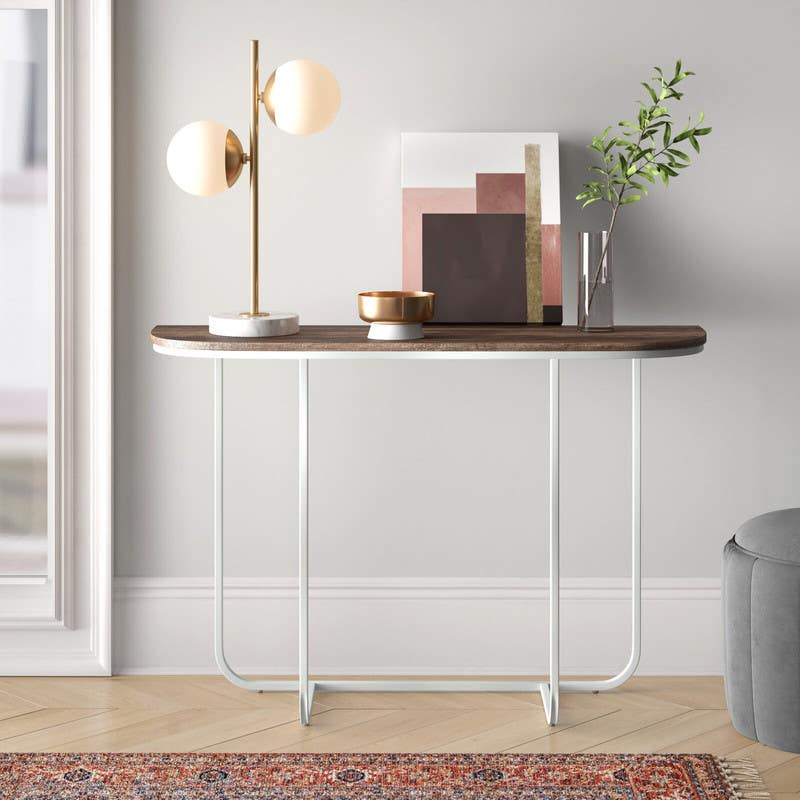 Steel Console Table, Electrostatic Paint, 120 x 40 x 90 cm - White