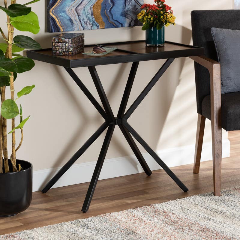 Steel Console Table, Electrostatic Paint, 85 x 40 x 75 cm - Black