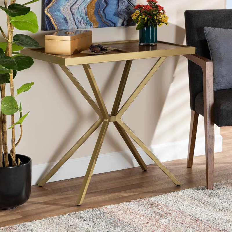 Steel Console Table, Electrostatic Paint, 85 x 40 x 75 cm - Gold