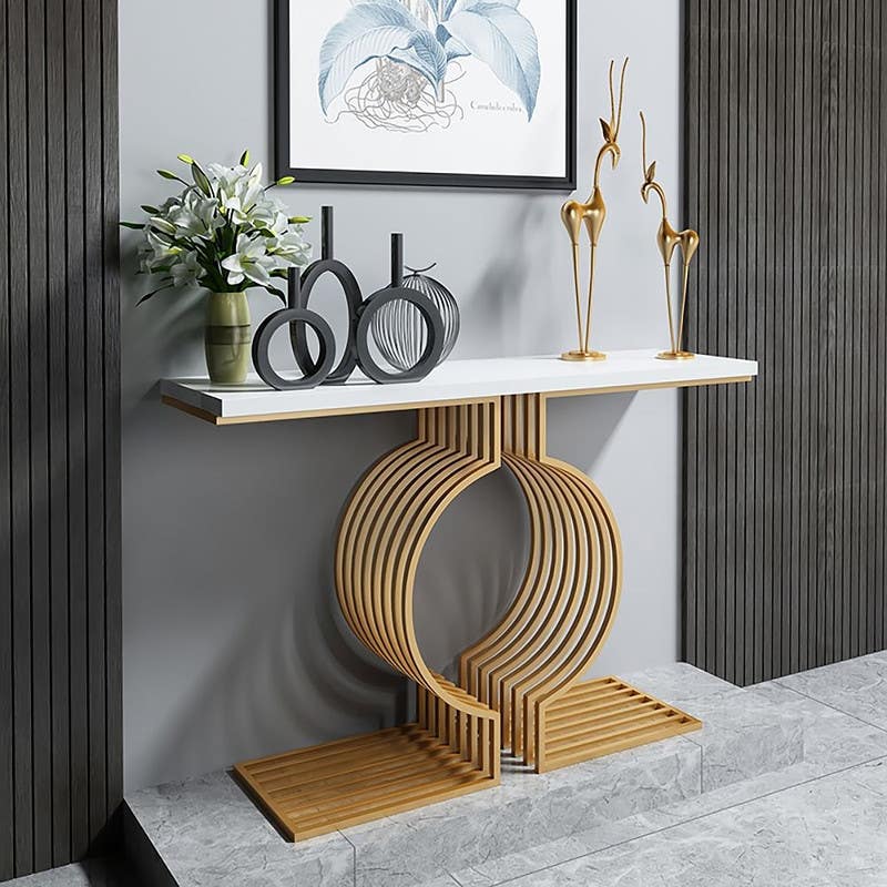 Steel Console Table, Electrostatic Paint, 120 x 40 x 90 cm - Gold