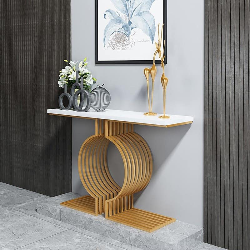 Steel Console Table, Electrostatic Paint, 120 x 40 x 90 cm - Gold