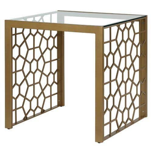 Steel Side Table, 45x50x50 Cm - Gold