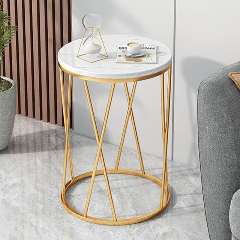 Steel Side Table, 50×40 Cm - Gold