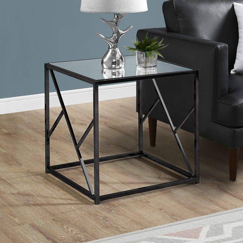 Steel Side Table, 45x45x50 Cm - Black