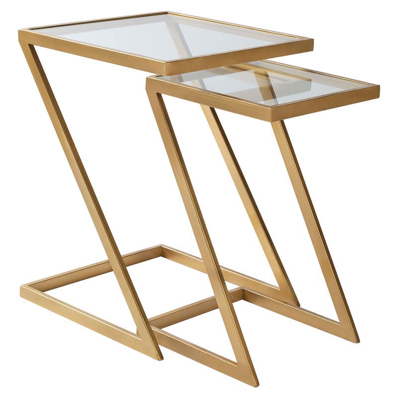 Steel Side Table Set, 3 piece - Gold