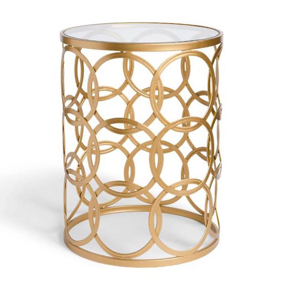 Steel Side Table, 50×40 Cm - Gold