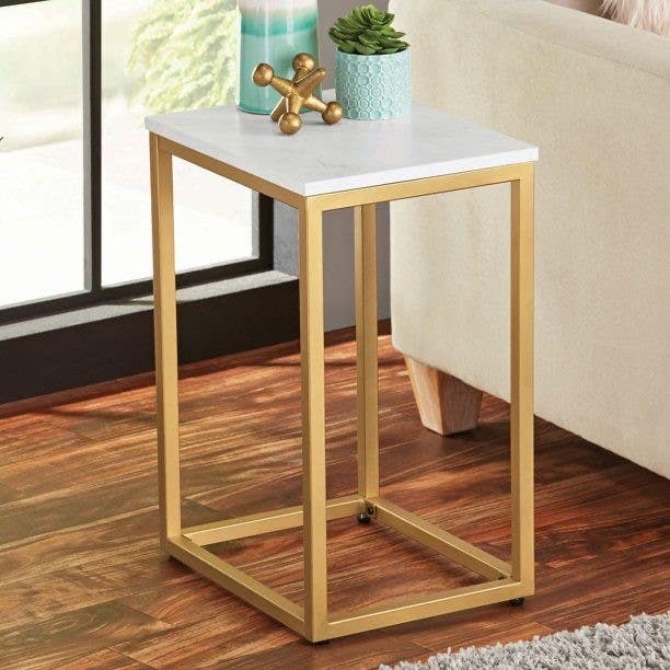 Steel Side Table, 40x40x50 Cm - Gold