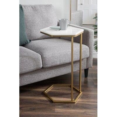 Steel Side Table, 50×40 Cm - Gold