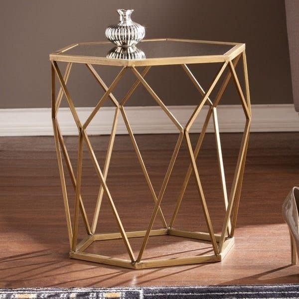 Steel Side Table, 45x45x50 Cm - Gold