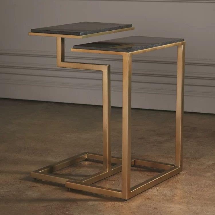 Steel Side Table Set, 2 piece - Gold