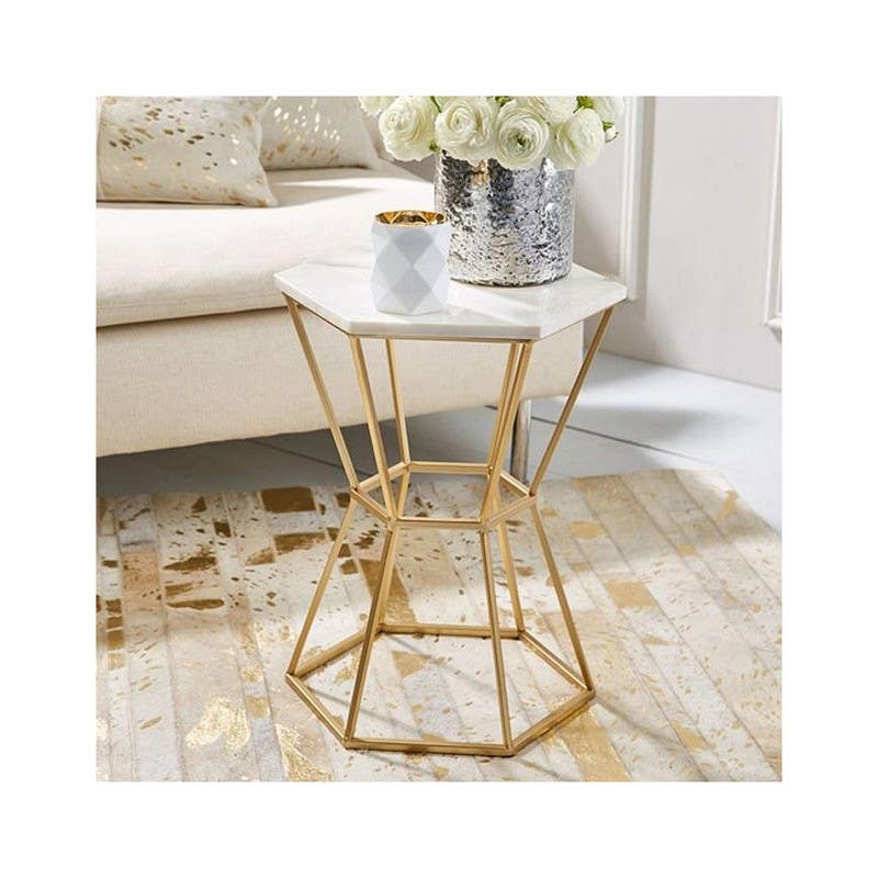 Steel Side Table, 50×45 Cm - Gold