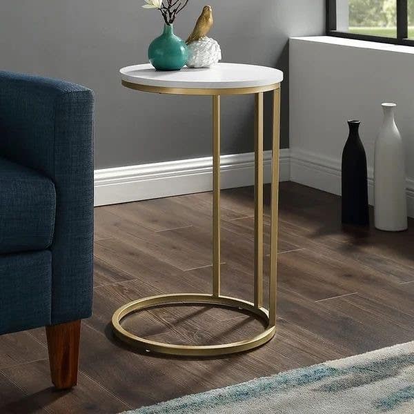 Steel Side Table, 40×55 Cm - Gold