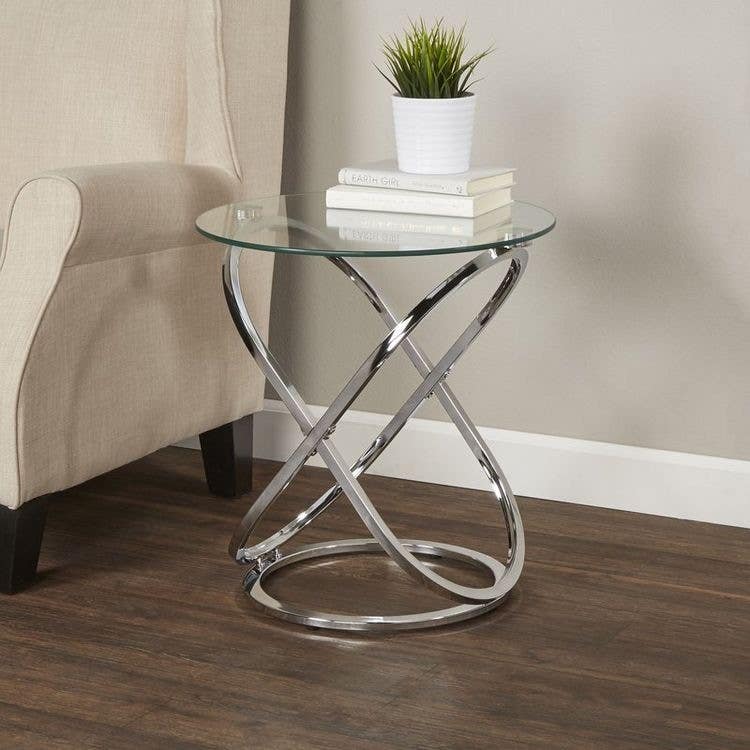 Stainless steel Side Table, 45×50 Cm - Silver