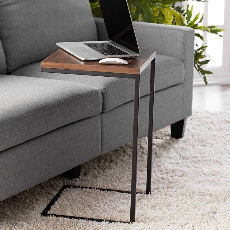 Side Table, Steel With Electrostatic Paint / MDF Wood, 40×40×50 - Black