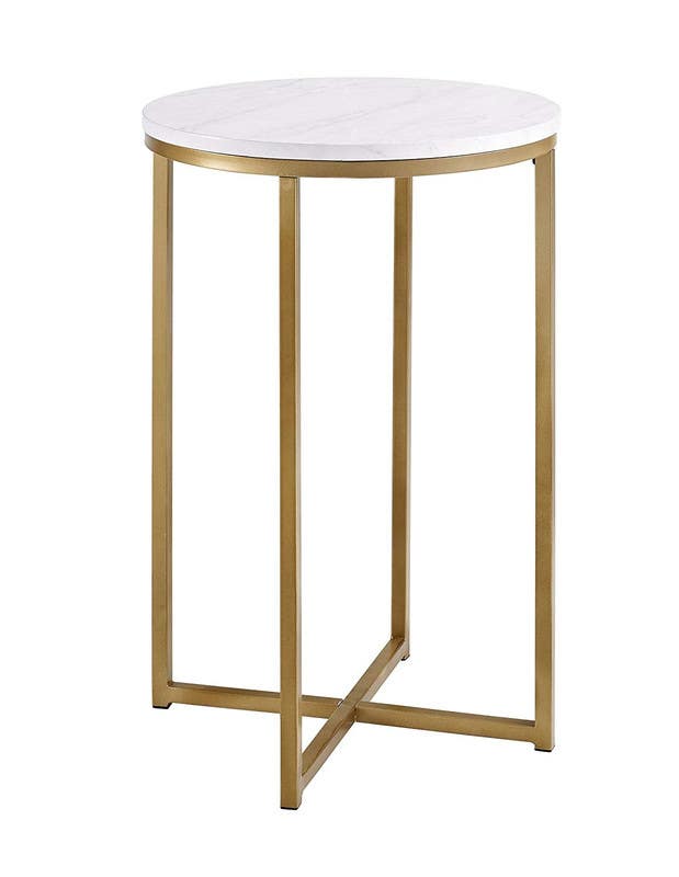 Steel Side Table, 55×40 Cm - Gold