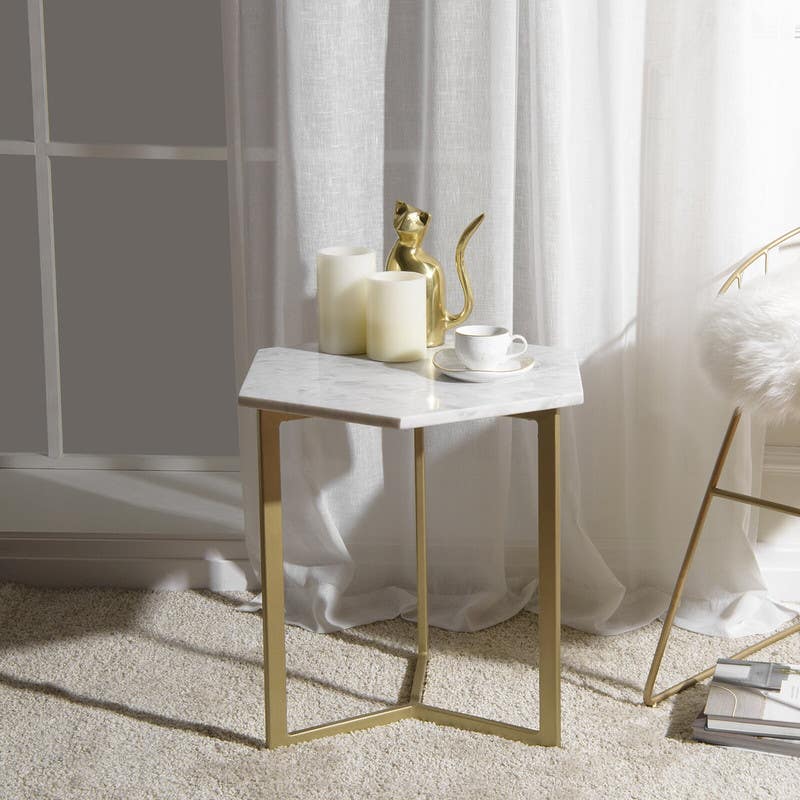 Steel Side Table, 50×40 Cm - Gold