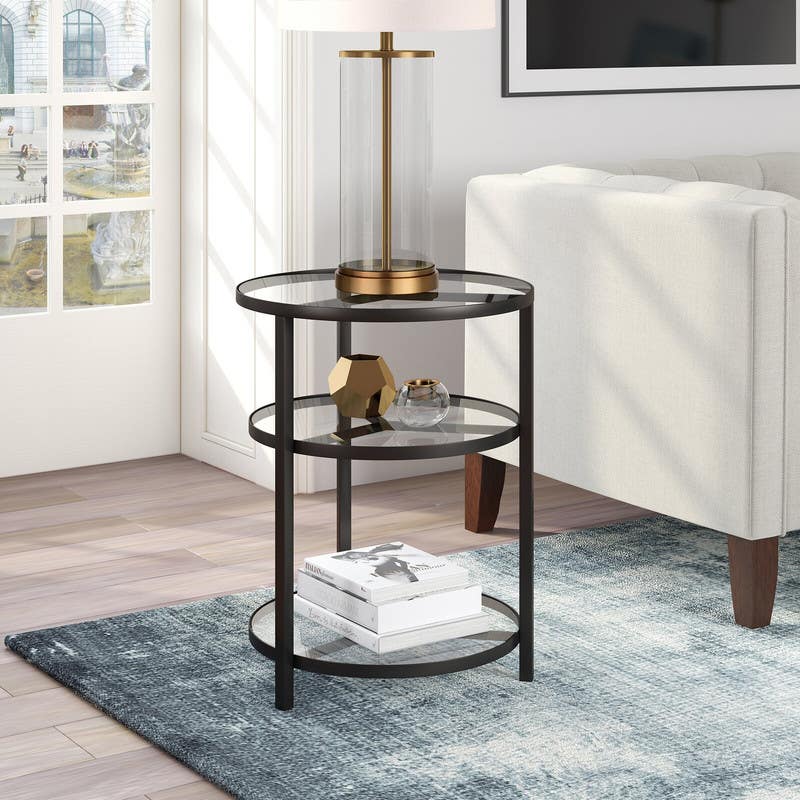 Steel Side Table, 55×45 Cm - Black