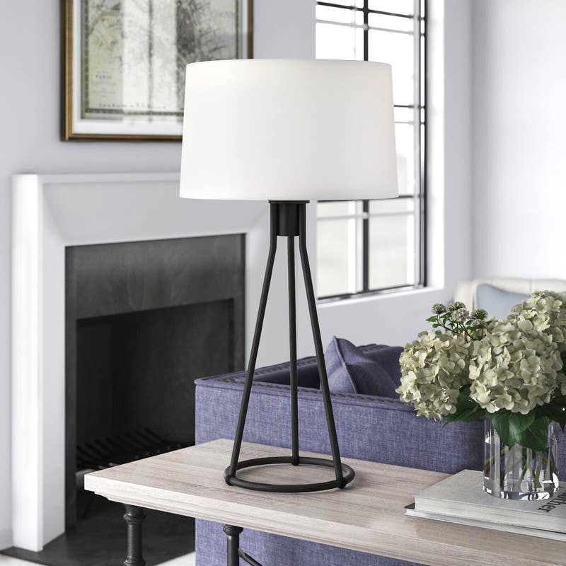 Steel Table Lamp, Electrostatic Paint, 35 x 35 x 50 cm - White