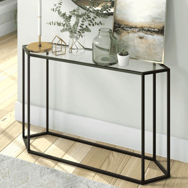 Steel Console Tables, 120x40x90cm - Clear Black