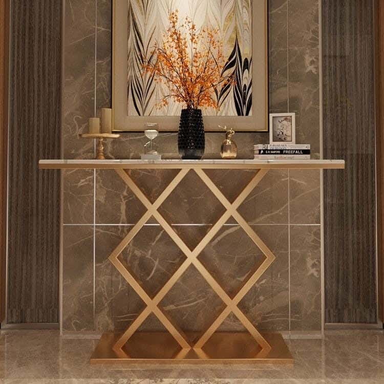 Steel Console Tables, 120x40x90cm - Gold