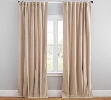 Alwan Velvet Curtain, 270×150 cm - Beige