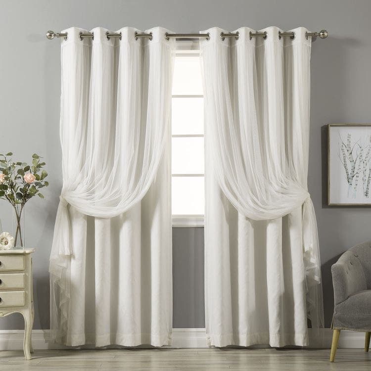 Alwan Velvet Curtain, 270×150 cm - Off White
