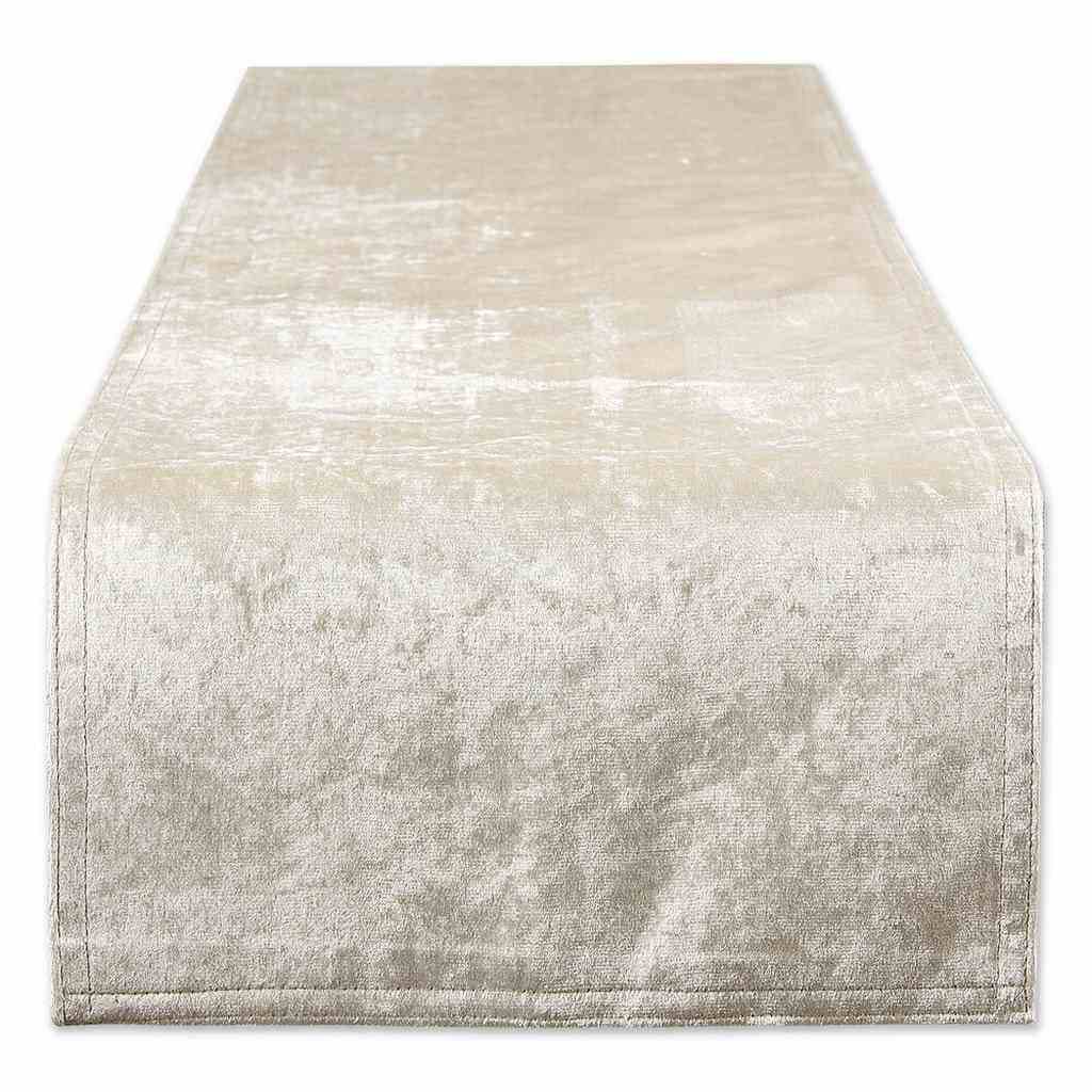 Alwan Velvet Tablecloth, 50×150 cm - Off White