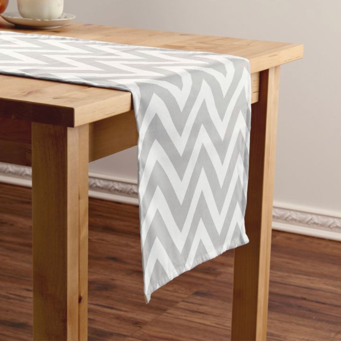 Alwan Fabric Tablecloth, 50×150 cm - Grey White