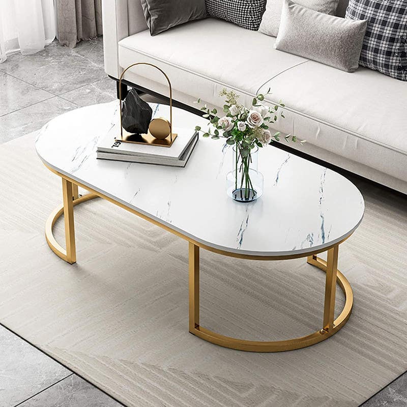 Steel Modern Center Table, 110x50x40 cm - Gold